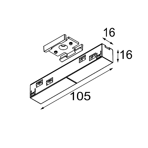 Track 48V Electrical/Mechanical Suspended Connection 180°